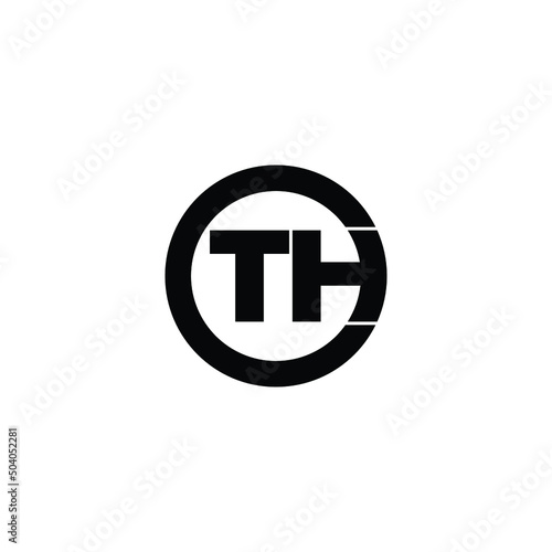 Letter TH circle logo design vector