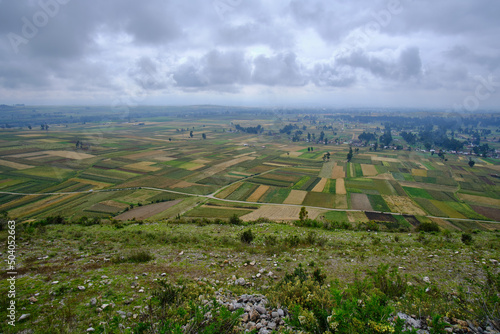 Scenario of agricultural crops in the Mantaro Valley, view from the Arwaturo viewpoint photo