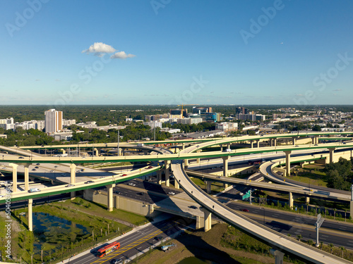 Highway and Hospital buildings, located south of downtown Orlando, Florida. May 11,2022 photo