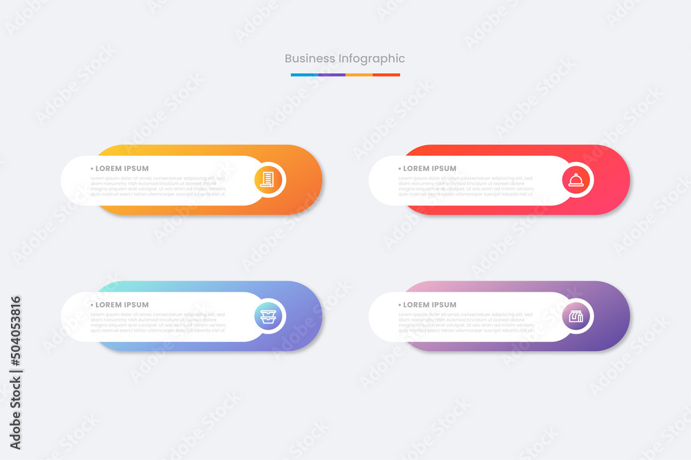 Flat table of steps business infographic template Flat table of steps business infographic template