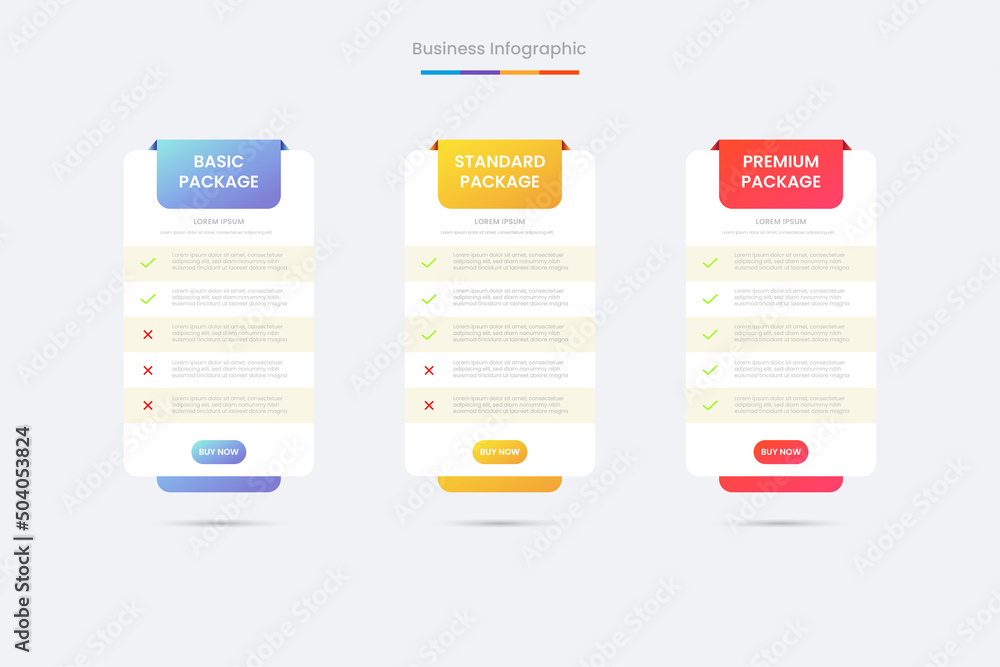 Flat table of steps business infographic template Flat table of steps business infographic template