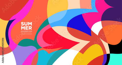 Colorful abstract liquid flat pattern illustration for summer holiday banner