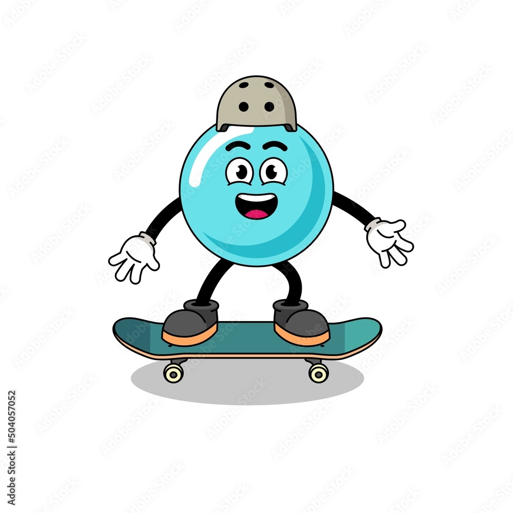 bubble mascot playing a skateboard bubble mascot playing a skateboard
