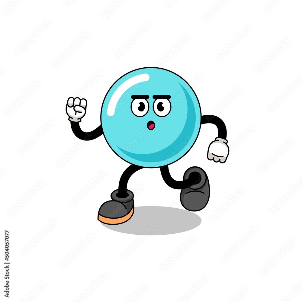 running bubble mascot illustration