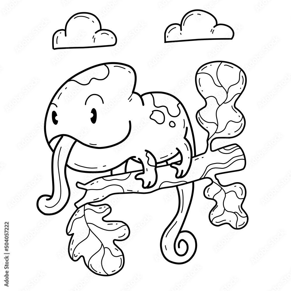 animals coloring book alphabet. Isolated on white background. Vector cartoon chameleon. animals coloring book alphabet. Isolated on white background. Vector cartoon chameleon.