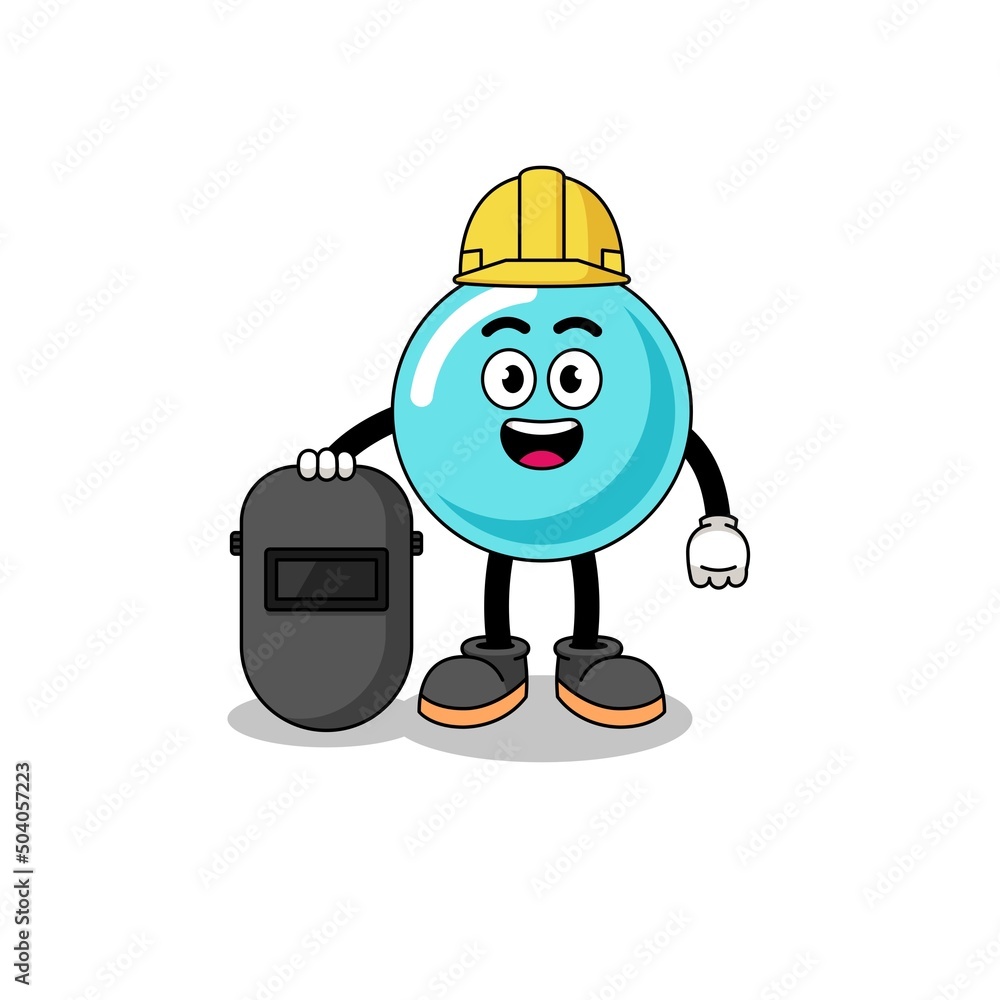 Mascot of bubble as a welder Mascot of bubble as a welder
