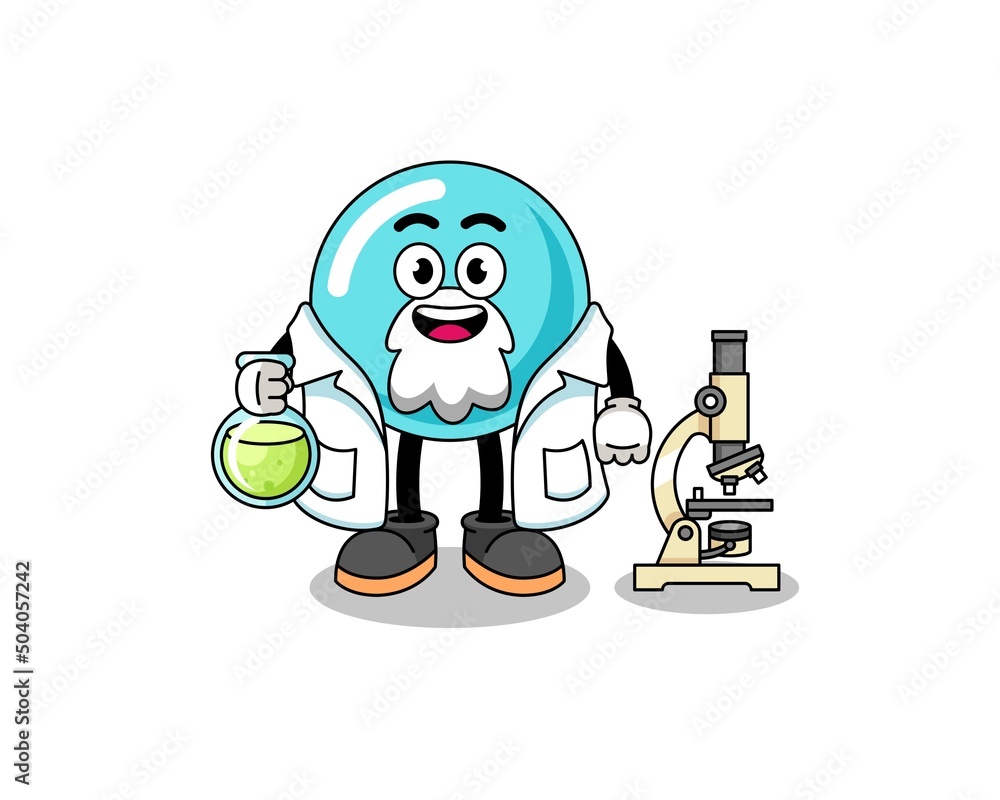 Mascot of bubble as a scientist Mascot of bubble as a scientist