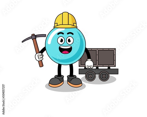 Mascot Illustration of bubble miner