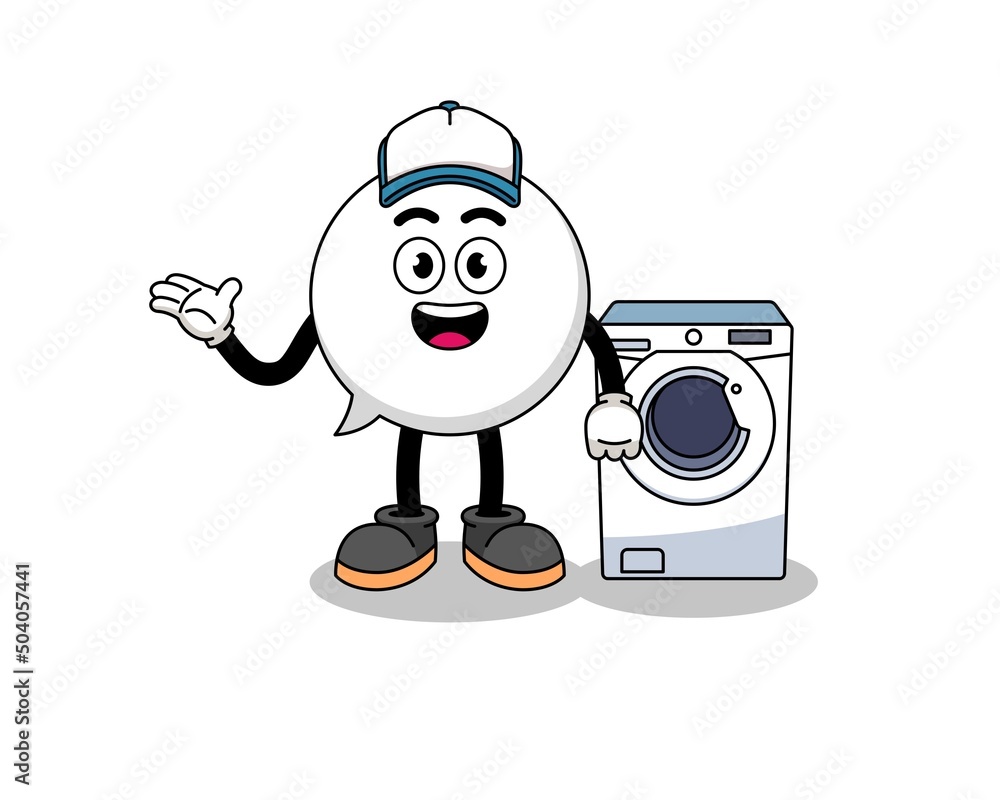speech bubble illustration as a laundry man