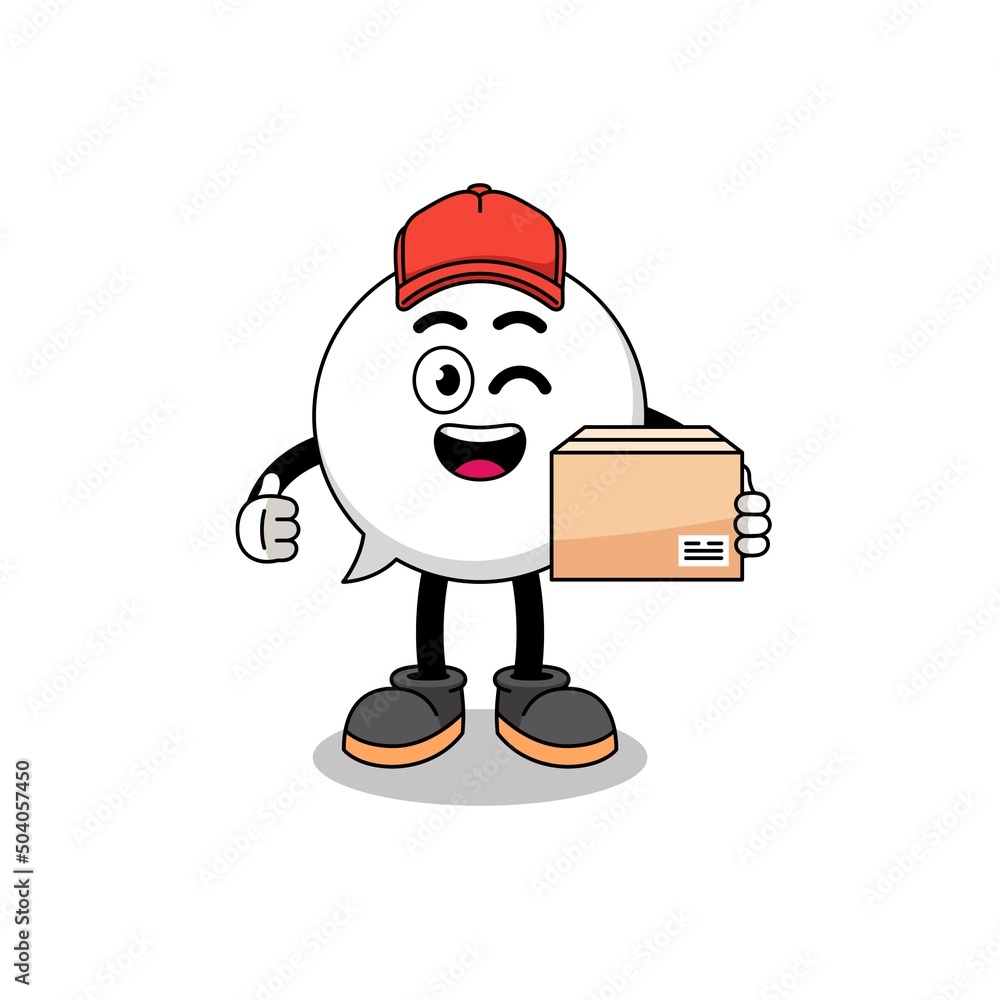 speech bubble mascot cartoon as an courier speech bubble mascot cartoon as an courier