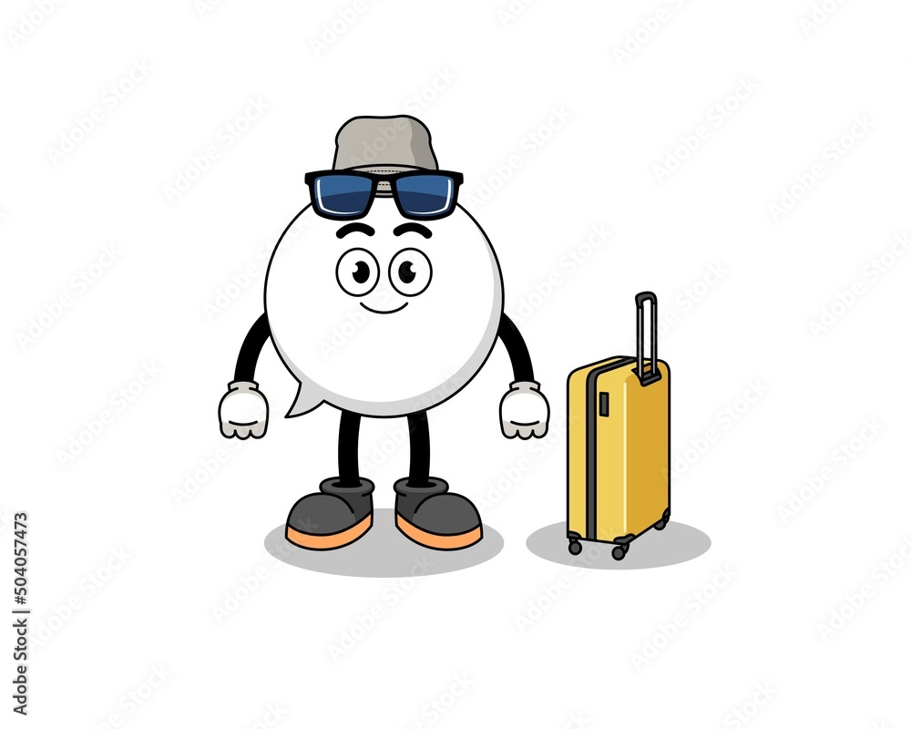 speech bubble mascot doing vacation