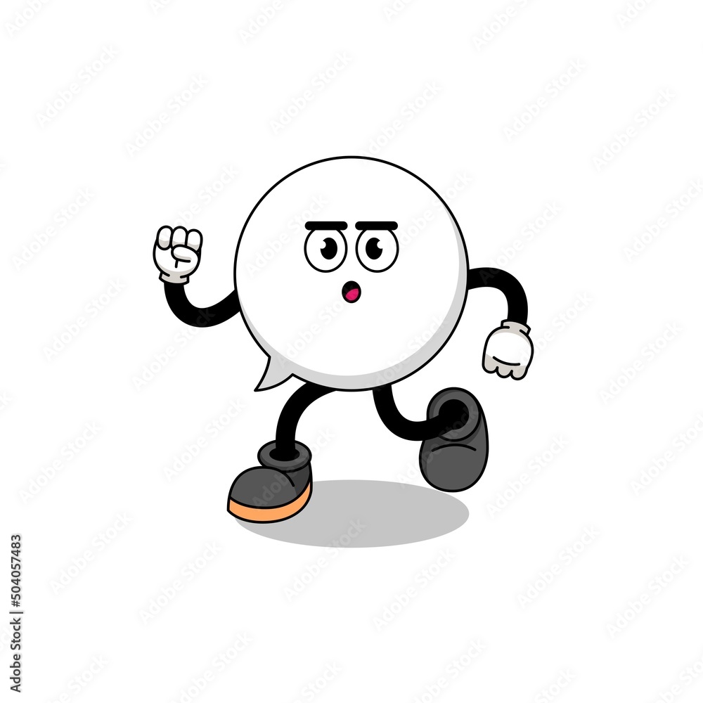 running speech bubble mascot illustration running speech bubble mascot illustration