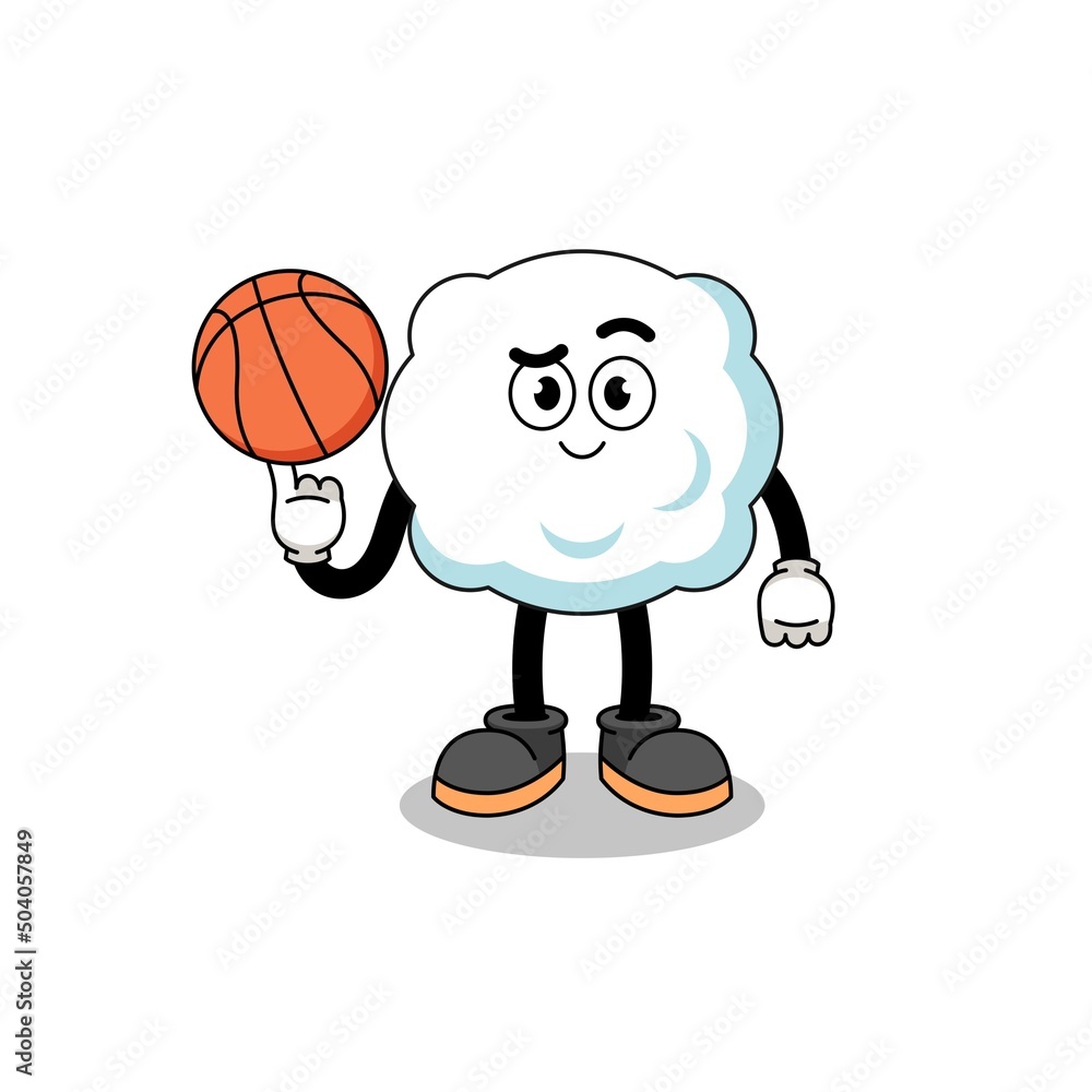 cloud illustration as a basketball player