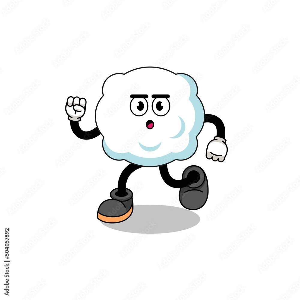 running cloud mascot illustration running cloud mascot illustration