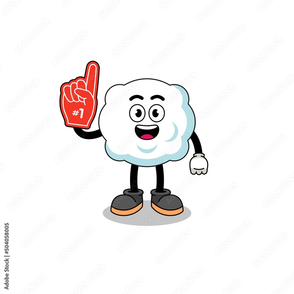 Cartoon mascot of cloud number 1 fans Cartoon mascot of cloud number 1 fans