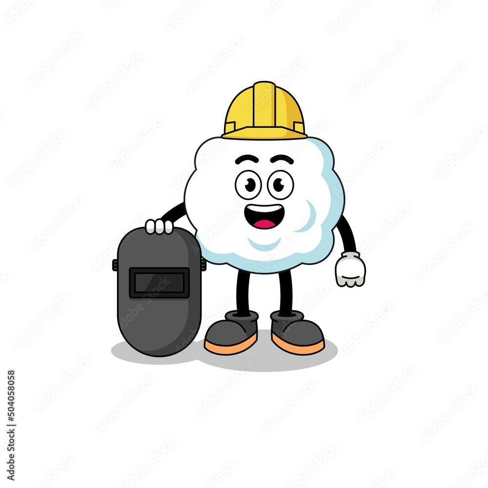 Mascot of cloud as a welder Mascot of cloud as a welder