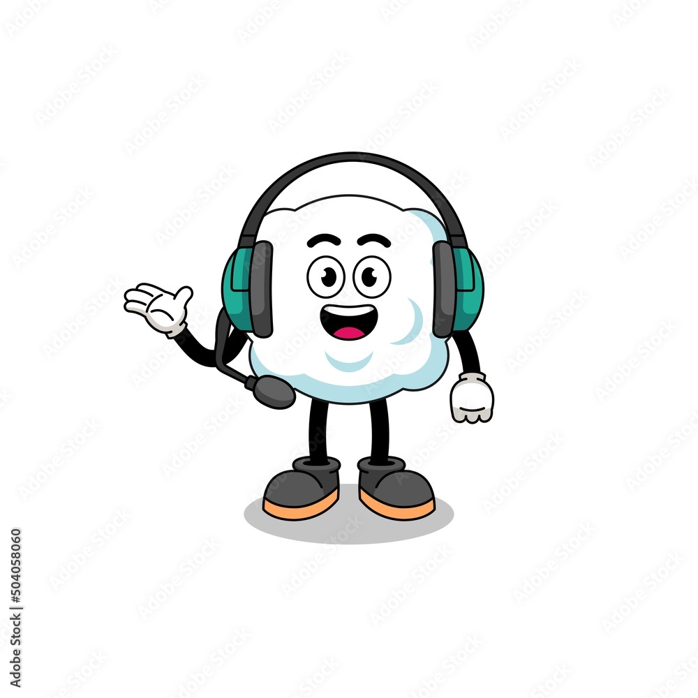 Mascot Illustration of cloud as a customer services Mascot Illustration of cloud as a customer services