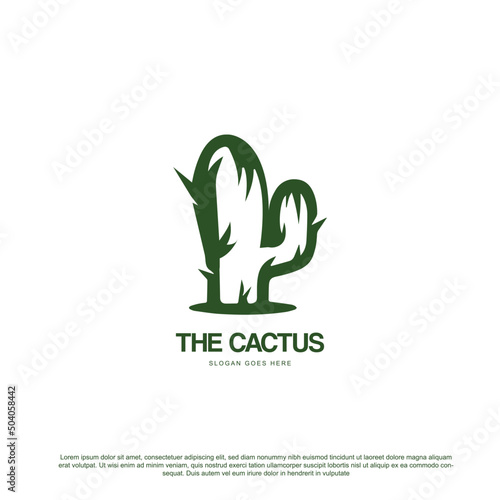 Modern cactus logo design vector