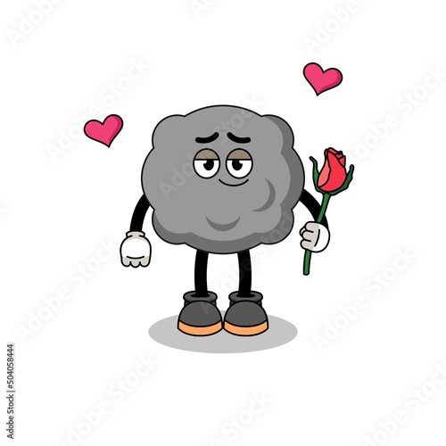dark cloud mascot falling in love