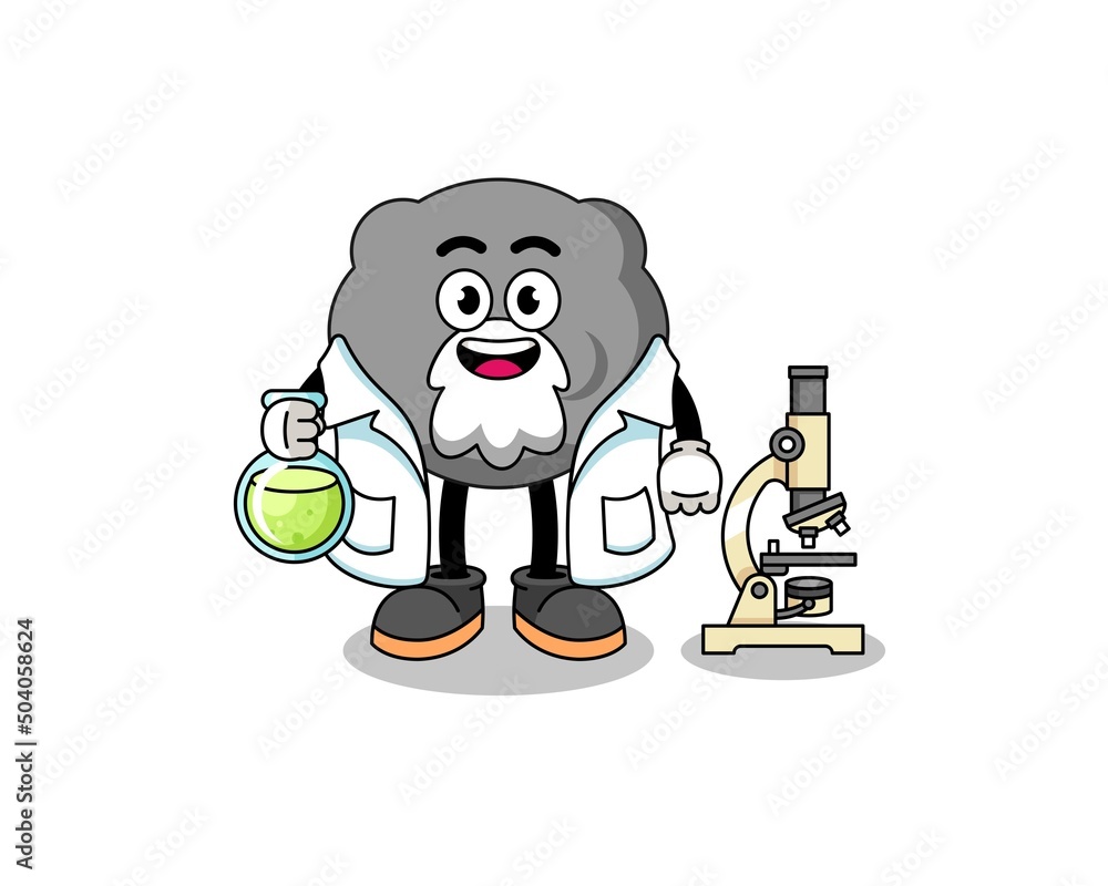 Mascot of dark cloud as a scientist Mascot of dark cloud as a scientist