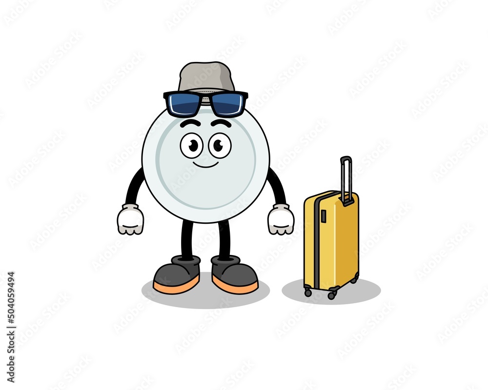 plate mascot doing vacation plate mascot doing vacation