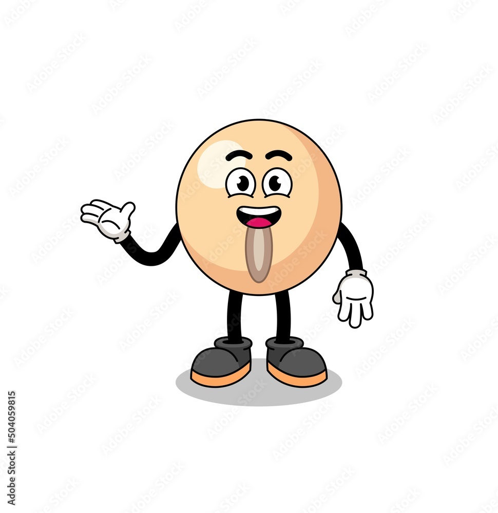soy bean cartoon with welcome pose soy bean cartoon with welcome pose