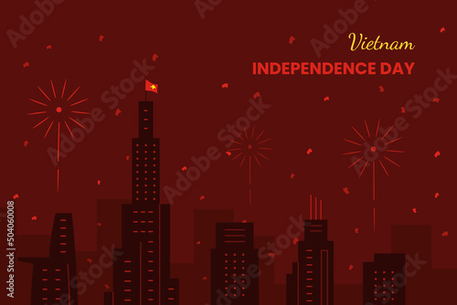 Vietnam independence day concept in flat design
