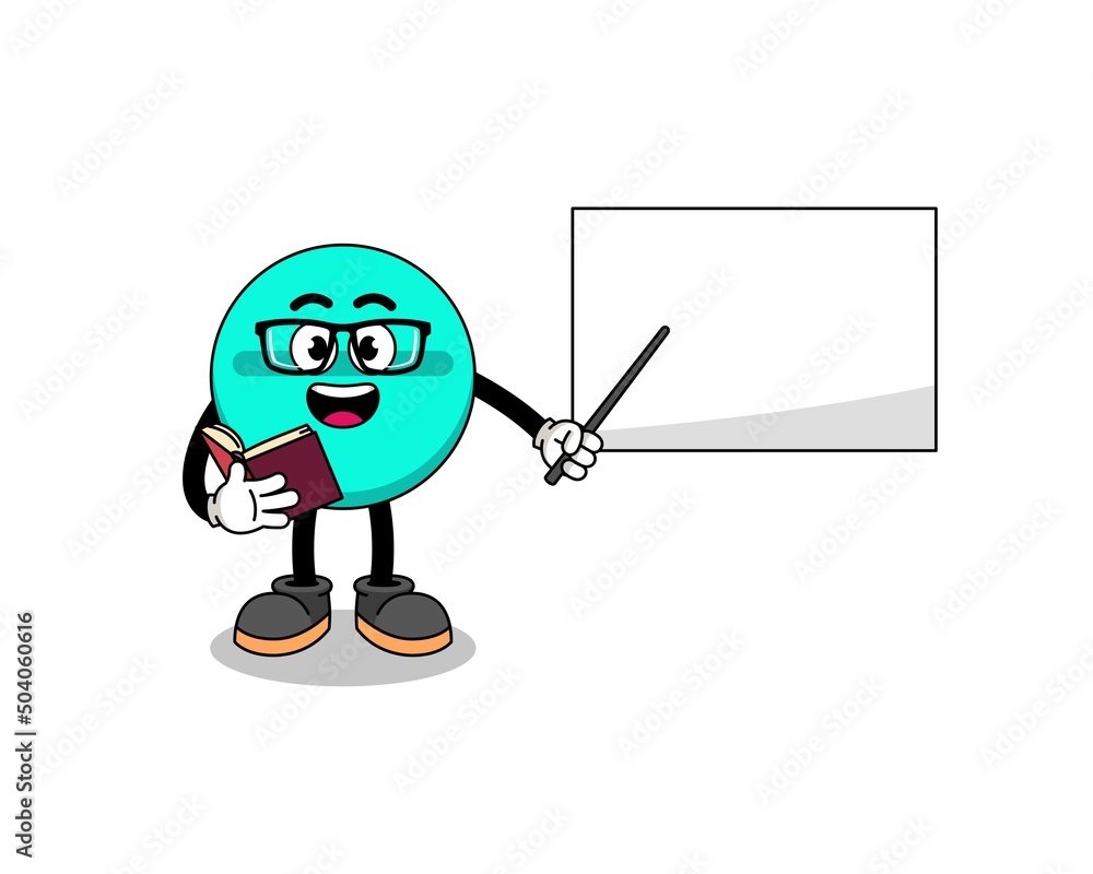Mascot cartoon of medicine tablet teacher Mascot cartoon of medicine tablet teacher