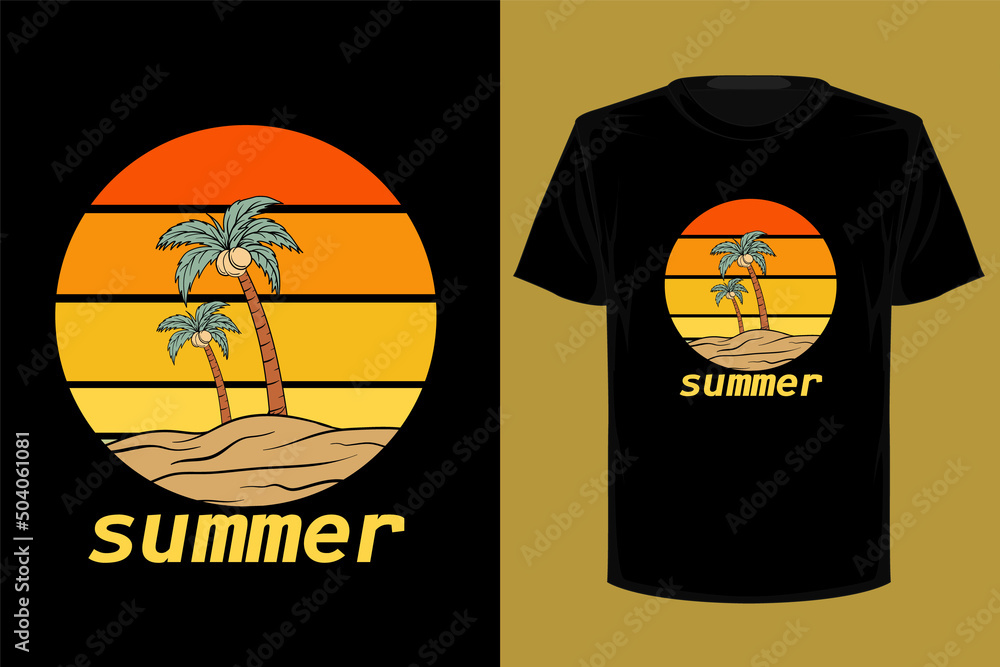 Summer retro vintage t shirt design