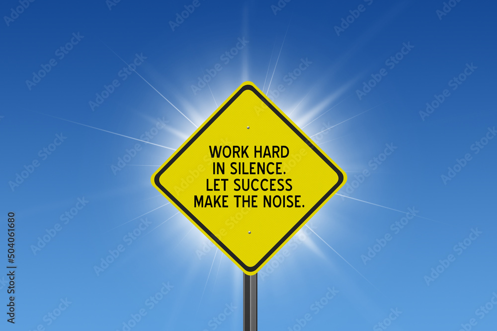 Work Hard for success motivational quote.