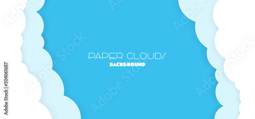 ペーパーカットの雲　ベクター素材