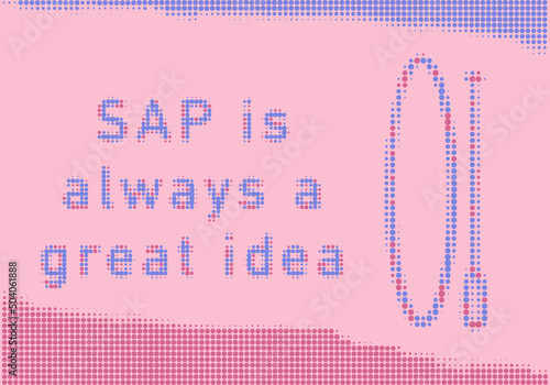 SUP board and stand up paddle with the inscription: "SUP is always a great idea". Dotted icon, vector logo, sports label, sticker or badge. SUP in flat design style in pink and blue colors.