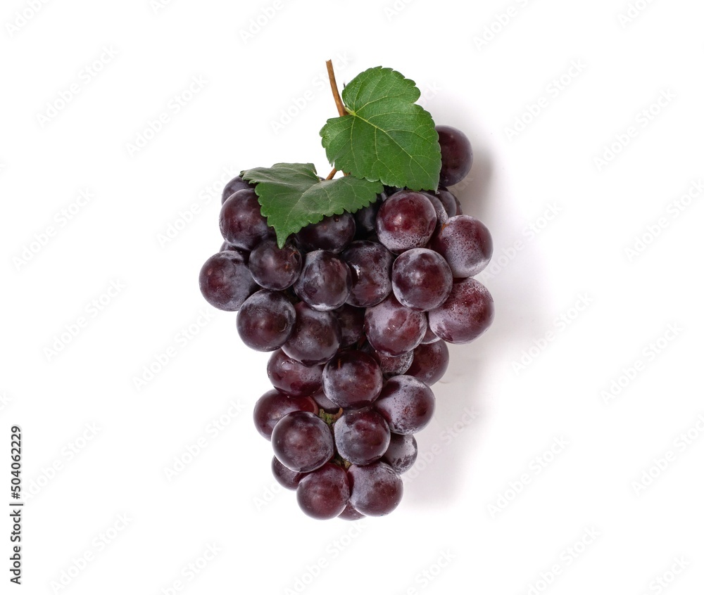 Close-up of sweet dark red grapes isolated on white background. Close-up of sweet dark red grapes isolated on white background.
