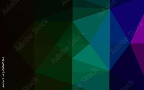 Dark Multicolor, Rainbow vector abstract polygonal layout.