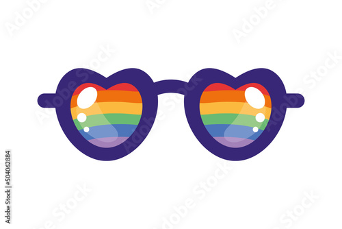 hearts eyeglasses with lgbtq flags