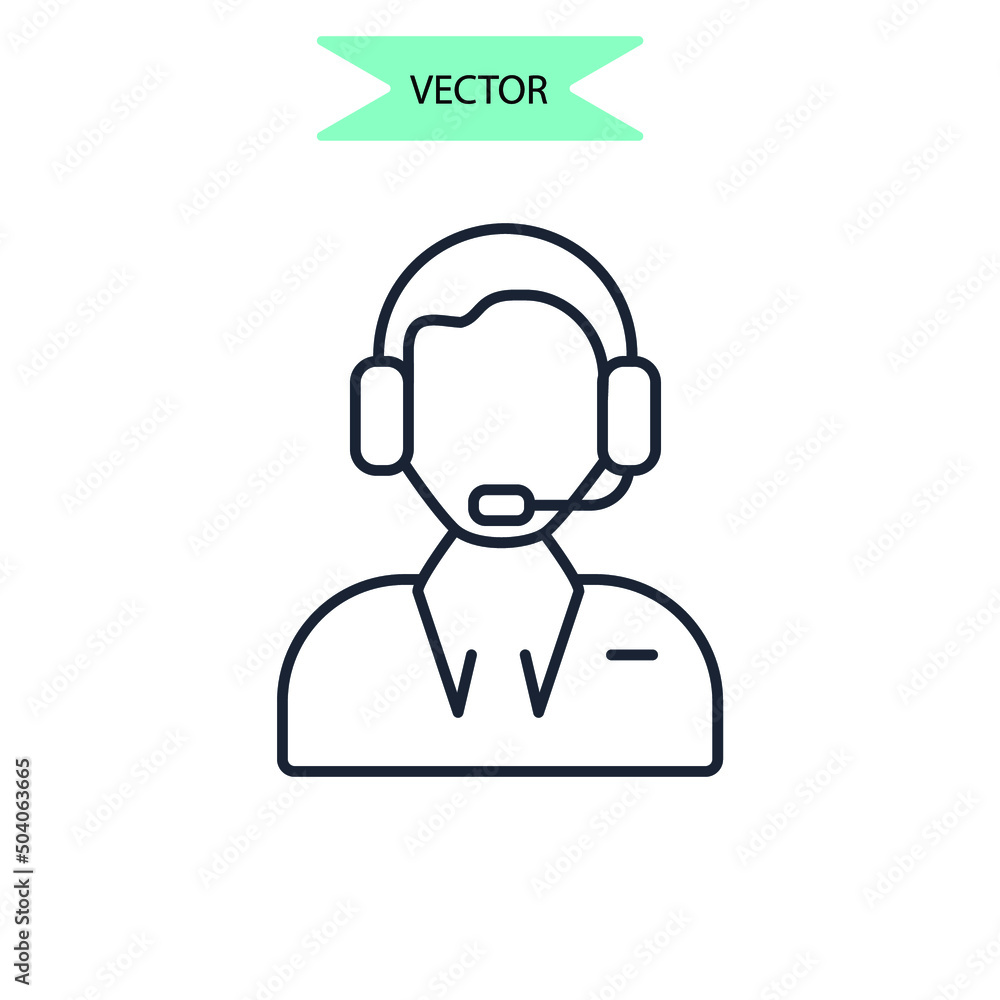 help center icons  symbol vector elements for infographic web