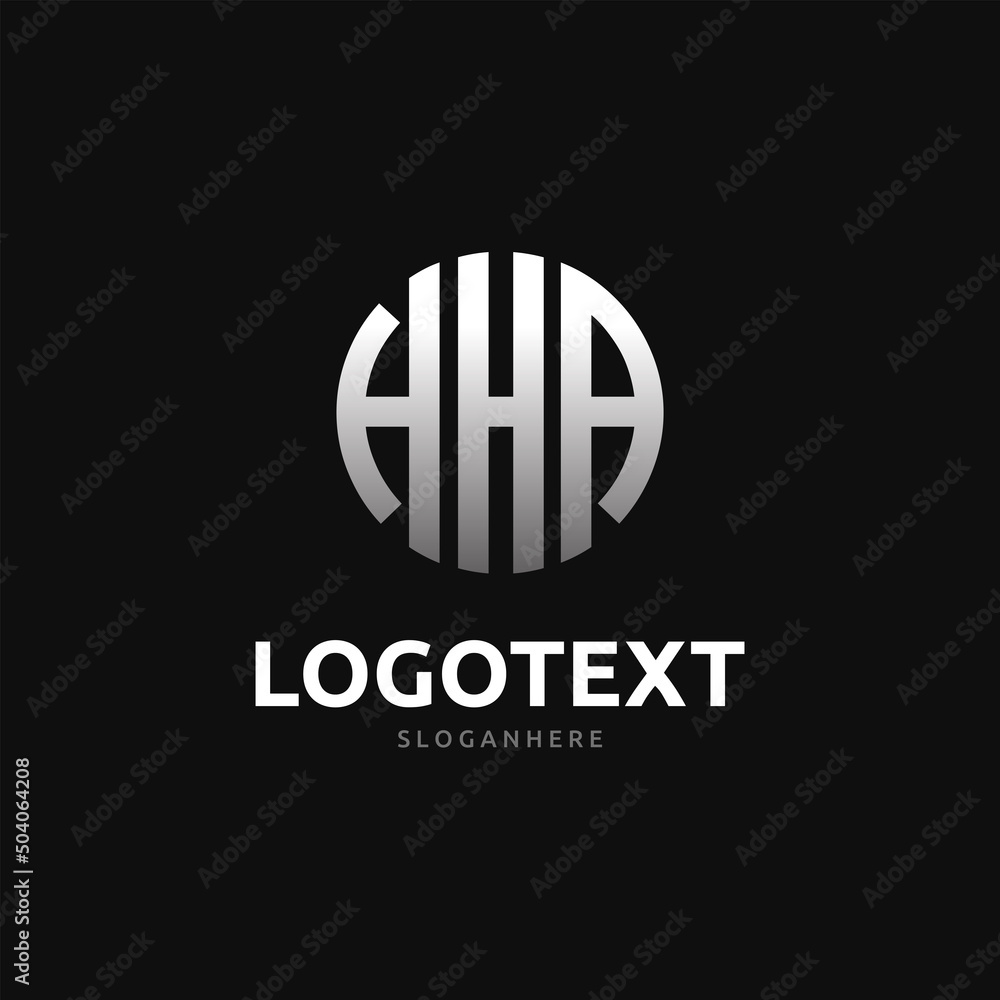 Hha Monogram logo, Hha Circle font, Round monogram Hha letters, three letters logo Hha Monogram logo, Hha Circle font, Round monogram Hha letters, three letters logo