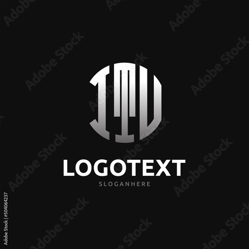 Itu Monogram logo, Itu Circle font, Round monogram Itu letters, three letters logo