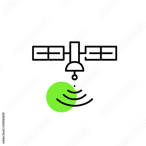 Satellite farming. GPS tracking software and technologies. Pixel perfect, editable stroke icons
