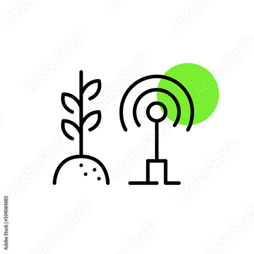 Remote control sensor for smart farming. Pixel perfect, editable stroke icons