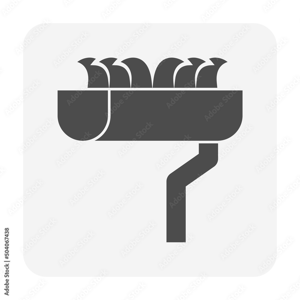 Rain gutter or eavestrough dirty vector icon. To clogged, blocked, full with moss, grass and leaf or leaves. Need maintenance, services, repair and cleanup for water drainage of roof home or house.
Rain gutter or eavestrough dirty vector icon. To clogged, blocked, full with moss, grass and leaf or leaves. Need maintenance, services, repair and cleanup for water drainage of roof home or house.
