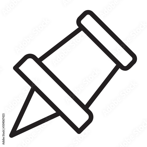 paper pin line icon