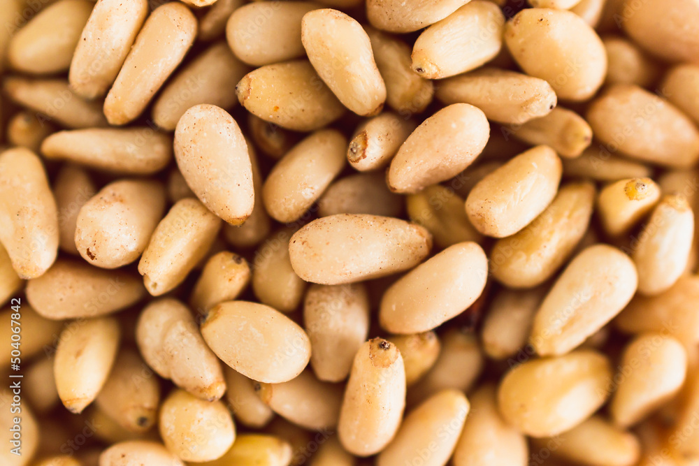 pine nuts close-up shot of pantry ingredients