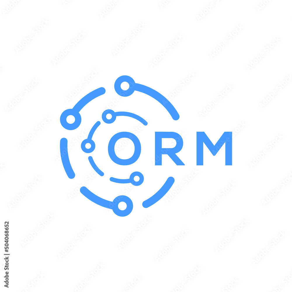 Fototapeta premium ORM technology letter logo design on white background. ORM creative initials technology letter logo concept. ORM technology letter design. 