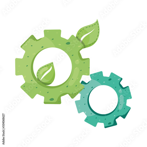 ecology gears with leafs