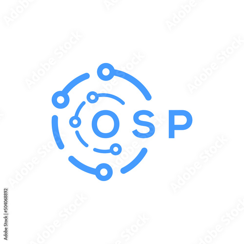 OSP technology letter logo design on white  background. OSP creative initials technology letter logo concept. OSP technology letter design.
 photo