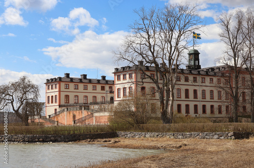 Exterior view of the Tullgarns castle located in the Swedish province of Sodermanland.