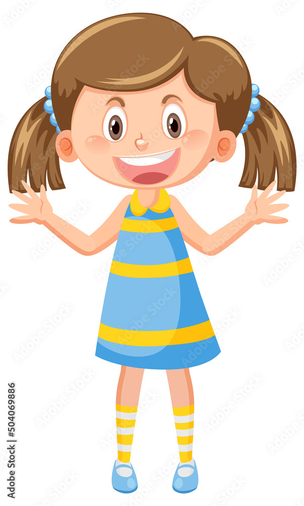 Cheerful girl with greeting gesture Cheerful girl with greeting gesture
