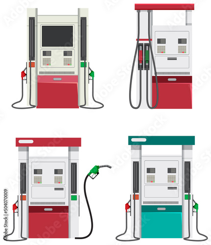 Gas station with petrol pump