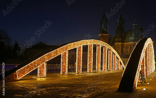 Jordan Bridge at night - Poznan, Poland